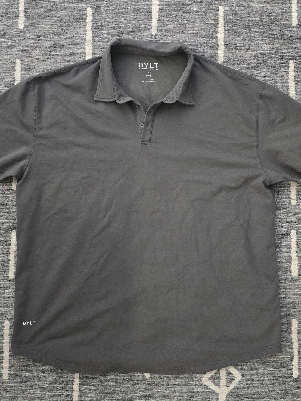 Men's BYLT Charcoal Short Sleeve Polo Shirt